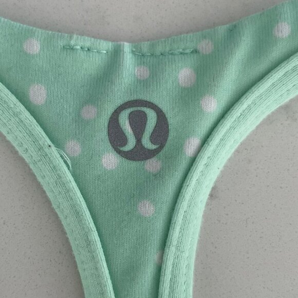 Lululemon Practice Freely Tank Top Polka Dot Mint Green + White Sz 6 - Picture 8 of 10